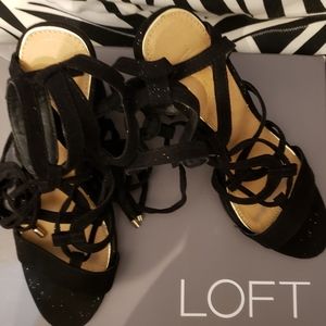 Never USED but tried On. Ann Taylor Loft, Black with Strap heeled Pump. Size 6.5